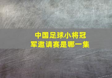 中国足球小将冠军邀请赛是哪一集