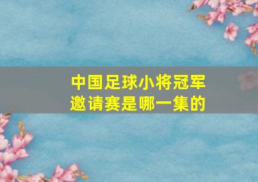 中国足球小将冠军邀请赛是哪一集的