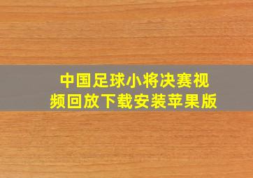 中国足球小将决赛视频回放下载安装苹果版