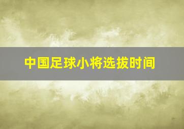 中国足球小将选拔时间