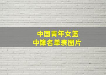 中国青年女篮中锋名单表图片