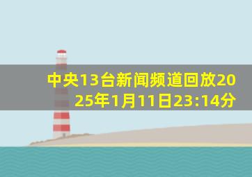 中央13台新闻频道回放2025年1月11日23:14分