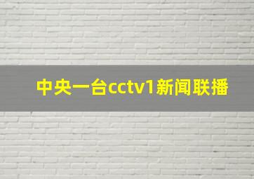 中央一台cctv1新闻联播