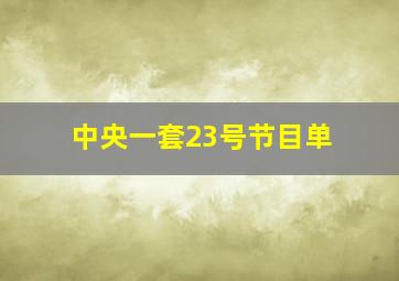 中央一套23号节目单