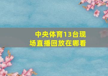 中央体育13台现场直播回放在哪看