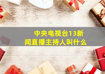 中央电视台13新闻直播主持人叫什么