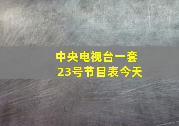 中央电视台一套23号节目表今天