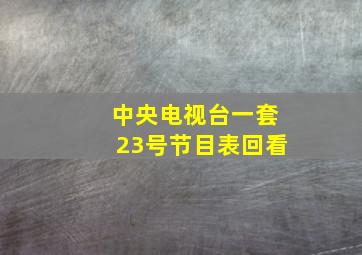 中央电视台一套23号节目表回看