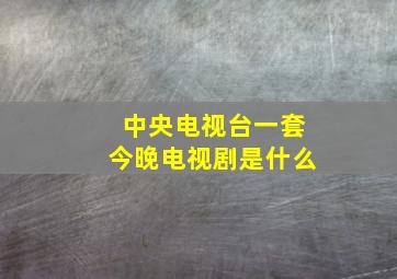 中央电视台一套今晚电视剧是什么