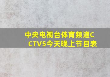 中央电视台体育频道CCTV5今天晚上节目表