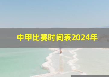 中甲比赛时间表2024年