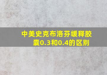 中美史克布洛芬缓释胶囊0.3和0.4的区别