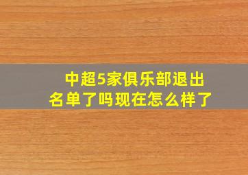 中超5家俱乐部退出名单了吗现在怎么样了