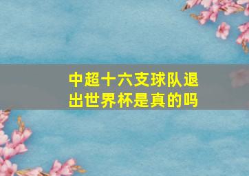 中超十六支球队退出世界杯是真的吗