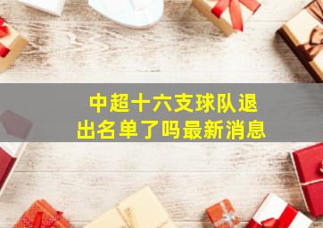 中超十六支球队退出名单了吗最新消息