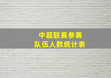 中超联赛参赛队伍人数统计表