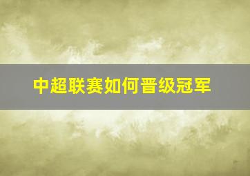 中超联赛如何晋级冠军