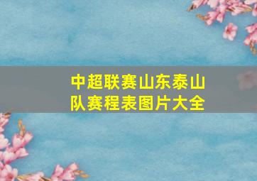 中超联赛山东泰山队赛程表图片大全