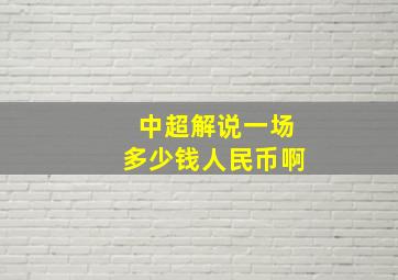 中超解说一场多少钱人民币啊