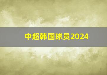 中超韩国球员2024