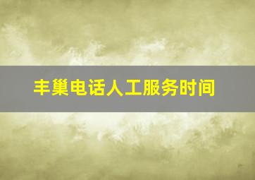 丰巢电话人工服务时间