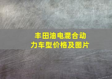 丰田油电混合动力车型价格及图片