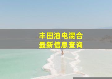 丰田油电混合最新信息查询