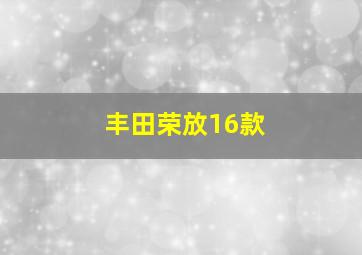 丰田荣放16款