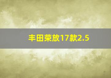 丰田荣放17款2.5