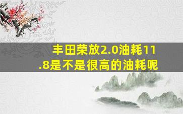 丰田荣放2.0油耗11.8是不是很高的油耗呢