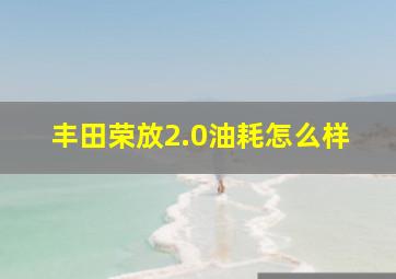 丰田荣放2.0油耗怎么样