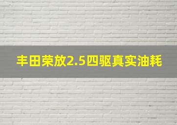 丰田荣放2.5四驱真实油耗