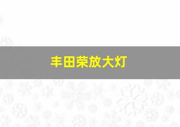 丰田荣放大灯