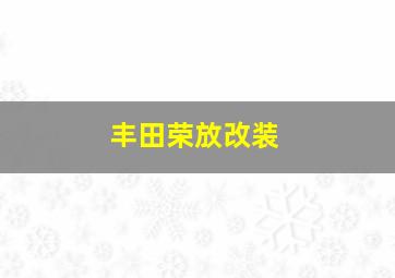 丰田荣放改装