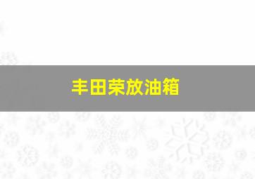 丰田荣放油箱