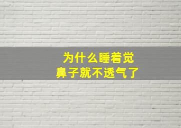 为什么睡着觉鼻子就不透气了