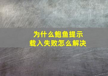 为什么鲍鱼提示载入失败怎么解决