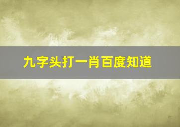 九字头打一肖百度知道