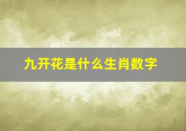 九开花是什么生肖数字