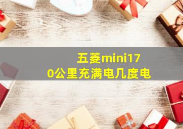 五菱mini170公里充满电几度电