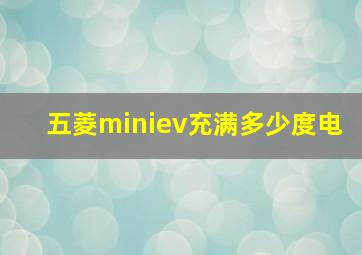 五菱miniev充满多少度电