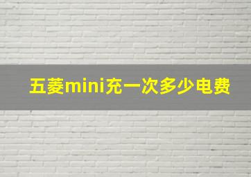 五菱mini充一次多少电费