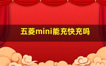 五菱mini能充快充吗