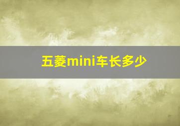 五菱mini车长多少