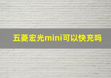 五菱宏光mini可以快充吗