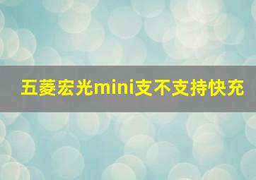 五菱宏光mini支不支持快充