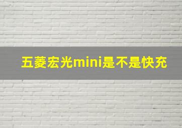 五菱宏光mini是不是快充