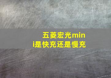 五菱宏光mini是快充还是慢充