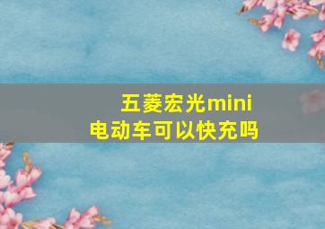 五菱宏光mini电动车可以快充吗