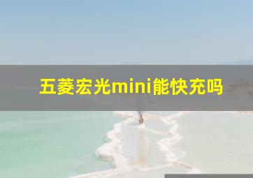 五菱宏光mini能快充吗